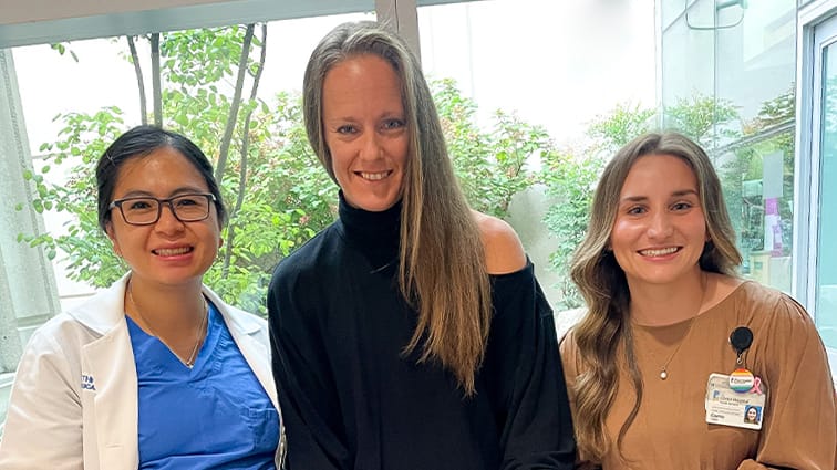 Dr. Be Saito, Paola, and genetic counselor Corrie Fabelo