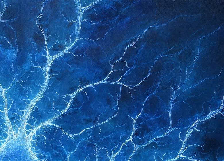 Electric Blue Neural Pathways pattern